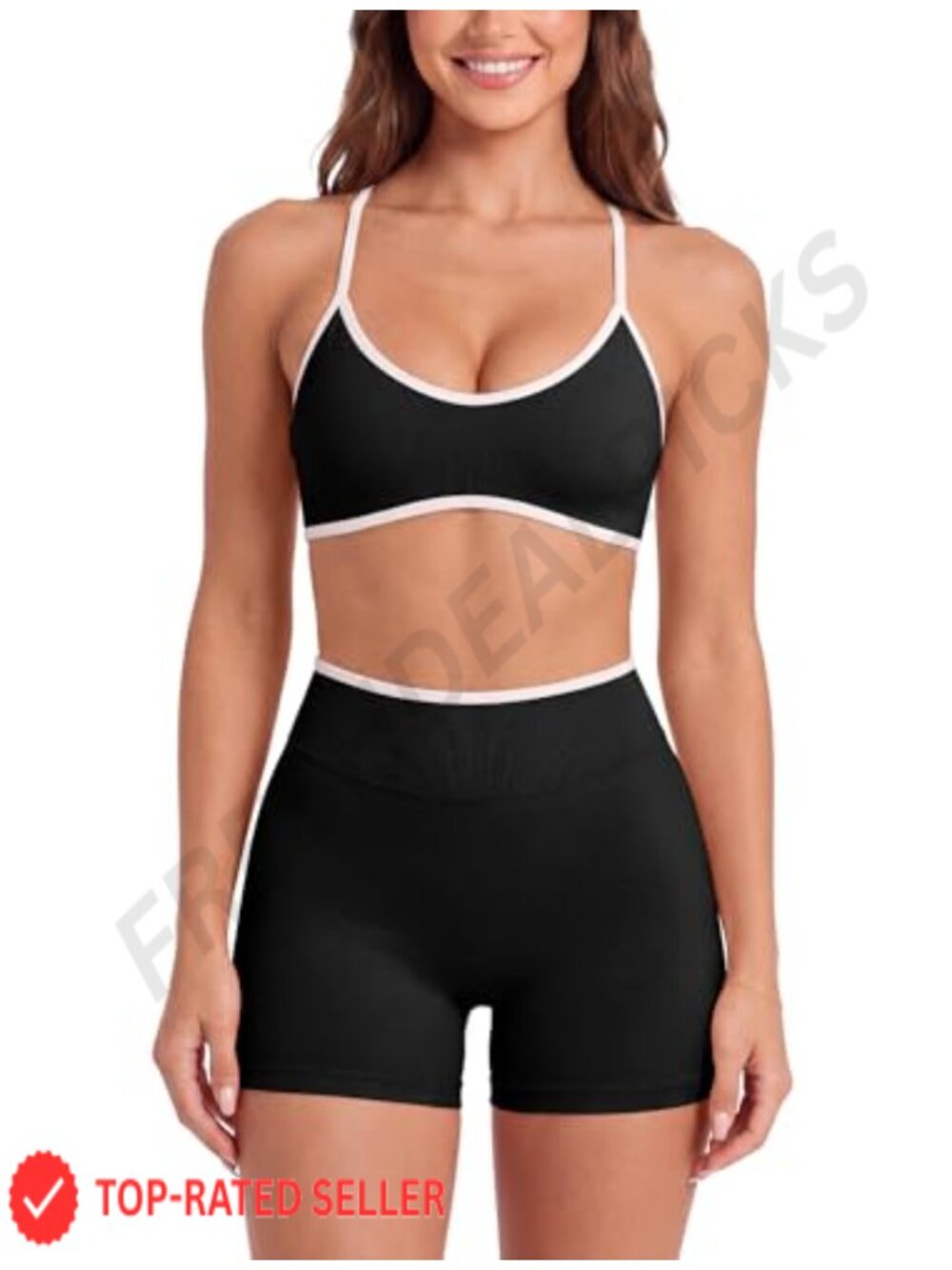 Women's 2 Piece Seamless Workout Set Sports Bra Biker Shorts Gym Yoga